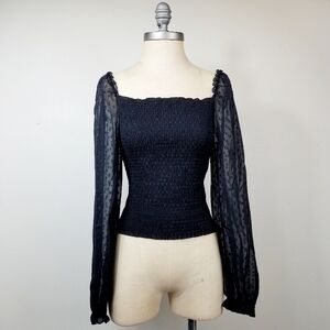 Laundy by Shelli Womens Square Neck Top size Medium NWT